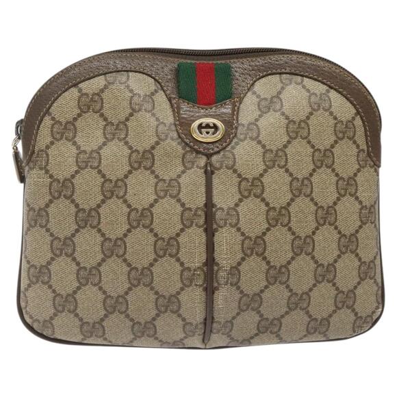 GUCCI GG Supreme Web Sherry Line Shoulder Bag Pvc Beige 904 02 047 - Picture 2 of 16